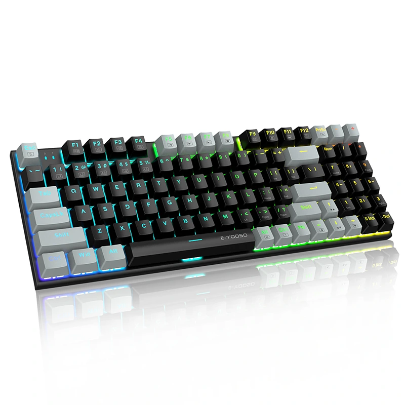 Teclado mecánico para juegos RGB con cable de 94 teclas